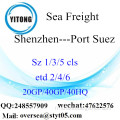 Fret maritime Port de Shenzhen transports maritimes au Port de Suez